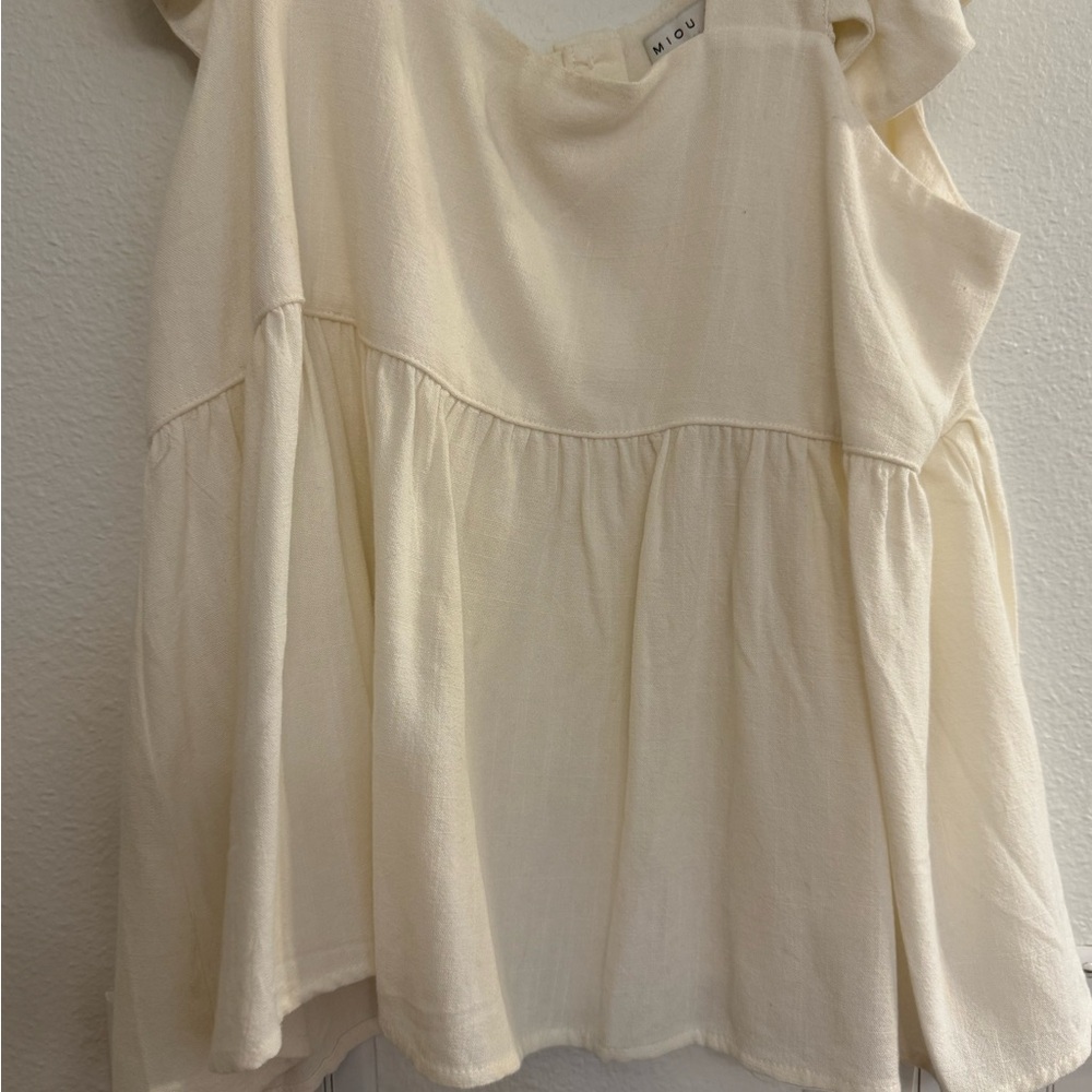 Ovi Cream Ruffled Blouse - Picture 7 of 7